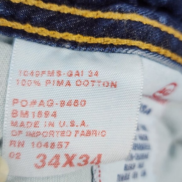 Adriano Goldschmied AG Jeans Mens 34x34 Blue The Protege Straight Leg USA - Picture 10 of 11